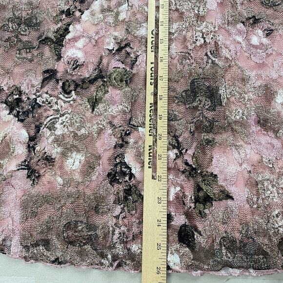 Dressbarn Top 1X Pink Floral Lace Bell Sleeve Sheer Layers Fairy Grunge Vtg Y2K - Picture 10 of 14